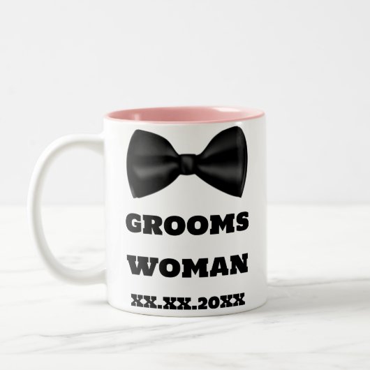 Huwelijksmeisje Naam Bruidegom Vrouw Trouw Mokken (Links)