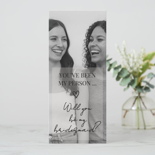 Huwelijksmeisje Voorstel Fotokaart met Herinnering Save The Date (Staand voorkant)