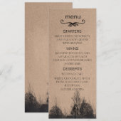 Huwelijksmenu herfst kraftpapier menu (Voorkant / Achterkant)