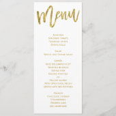 Huwelijksmenu Wit en Goud Persoonlijk Menu (Voorkant)