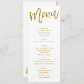 Huwelijksmenu Wit en Goud Persoonlijk Menu (Voorkant / Achterkant)
