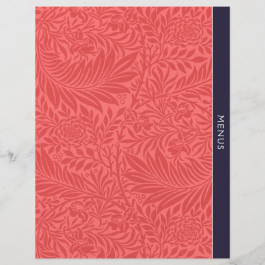 Huwelijksmenu's | Ontvanger divider |  Rode Floral (Voorkant)