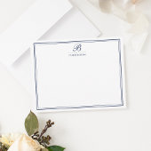 Huwelijksmonogram briefpapier kaarten in Navy Schr