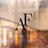 Huwelijksmonogram Elegant Eenvoudig Minimaal Raamsticker (Vel 2)