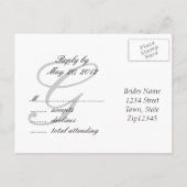 Huwelijksmonogram G RSVP Briefkaart horizontaal (Achterkant)