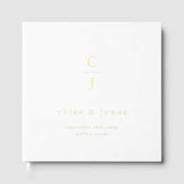 Huwelijksmonogram Modern Minimal Black White Gastenboek
