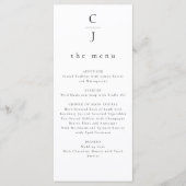 Huwelijksmonogram Modern Minimal Black White Menu (Voorkant)