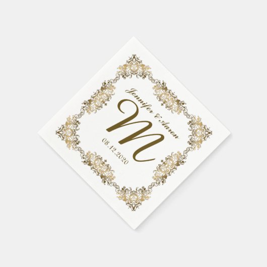 Huwelijksmonogram Papieren servetten (Hoek)