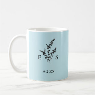 Huwelijksmonogram Plant Datum Koffiemok