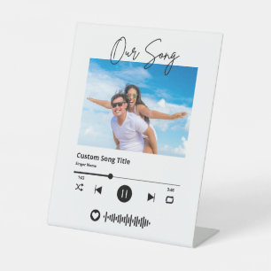 Huwelijksmuziek Scannable Code Ons lied Reclamebord Met Voetstuk