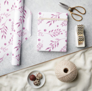 Huwelijkspapier met mooie paarse bladeren cadeaupapier