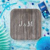 Huwelijkspapieren Bordjes Houten Uitzicht Initiale (Feest)