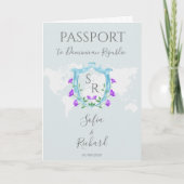 Huwelijkspaspoort Dusty Blue Crest Monogram (Voorkant)