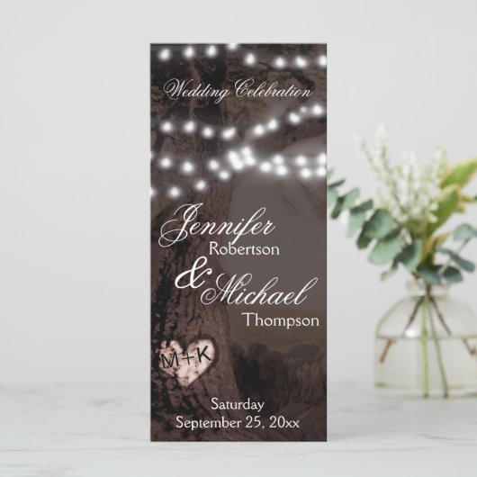 Huwelijksprogramma | Boom met feestverlichting Programma (Staand voorkant)