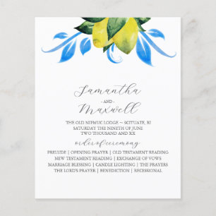 Huwelijksprogramma Botanische citroenen Bladeren