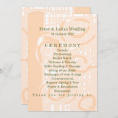 Huwelijksprogramma Cultuur Mozaïek Bloemperzik 1 Programma (Voorkant / Achterkant)