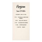 Huwelijksprogramma diner menu beige (Voorkant)