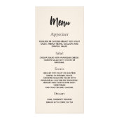 Huwelijksprogramma diner menu beige (Achterkant)
