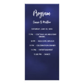 Huwelijksprogramma diner menu marine blauw wit (Voorkant)