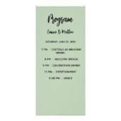 Huwelijksprogramma diner menu sage groen (Voorkant)