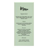 Huwelijksprogramma diner menu sage groen (Achterkant)