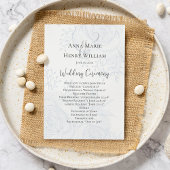 Huwelijksprogramma Elegant Bloemen Blauw