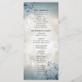 Huwelijksprogramma - Elegant gebladerte & werveli Programma (Achterkant)