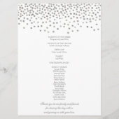 Huwelijksprogramma Elegant Silver Confetti Programma (Achterkant)