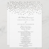 Huwelijksprogramma Elegant Silver Confetti Programma (Voorkant / Achterkant)