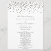 Huwelijksprogramma Elegant Silver Confetti Programma (Voorkant)
