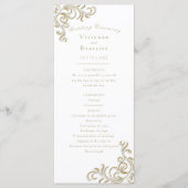 Huwelijksprogramma elegante gouden rol programma (Voorkant)