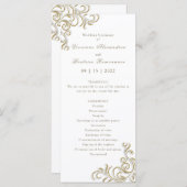 Huwelijksprogramma elegante gouden scroll rand programma (Voorkant / Achterkant)