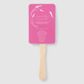 Huwelijksprogramma Fan Fuchsia Line Art Handwaaier (Voorkant)