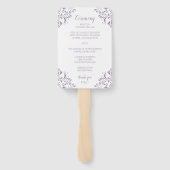 Huwelijksprogramma Fan | Nadine (lavendel) 4x6 Handwaaier (Achterkant)