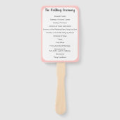 Huwelijksprogramma Fan Om het even welke Aangepast Handwaaier (Voorkant)