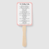 Huwelijksprogramma Fan Om het even welke Aangepast Handwaaier (Achterkant)