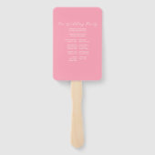 Huwelijksprogramma Fan Pink Line Art Handwaaier (Achterkant)