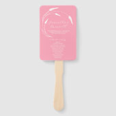 Huwelijksprogramma Fan Pink Line Art Handwaaier (Voorkant)