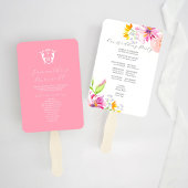 Huwelijksprogramma Fan Sjablonen Floral Monogram Handwaaier