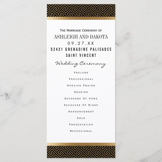 Huwelijksprogramma | Formele Golden Geometric op z Programma (Voorkant)