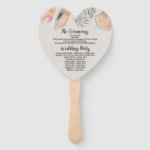 Huwelijksprogramma Hand Fan Shells Ocean Beach Zee Handwaaier (Achterkant)
