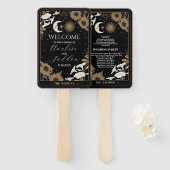 Huwelijksprogramma Hand Fan Tarot Sun Moon Spirits Handwaaier (Voorkant en achterkant)