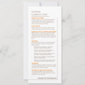 Huwelijksprogramma Kaart (Achterkant)