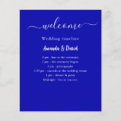 Huwelijksprogramma Menu koninklijk blauw wit budge (Voorkant)