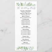 Huwelijksprogramma met botanische illustraties programma (Achterkant)