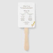 Huwelijksprogramma met vallende bladeren en krans  handwaaier (Achterkant)