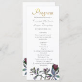 Huwelijksprogramma tropisch blad gouden script flo programma (Voorkant / Achterkant)