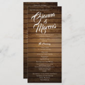 Huwelijksprogramma voor Barn Wood Programma (Voorkant / Achterkant)