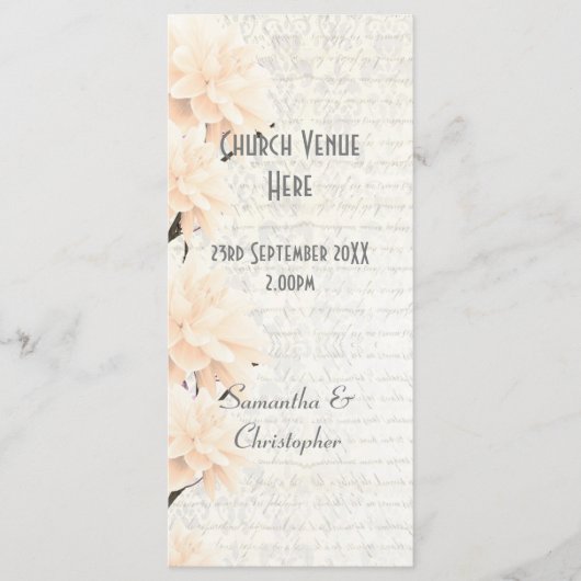 huwelijksprogramma voor de pastelpappach - floral programma (Voorkant)