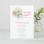 huwelijksprogramma waterverf lente hellebores programma (Staand voorkant)